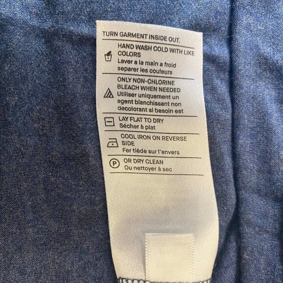 Vince Luxe Navy Long Sleeve Relaxed Top – Size L - Picture 7 of 7